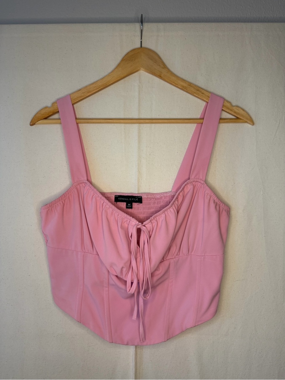 Kendall & Kylie Pink Drawstring Bustier Camisole